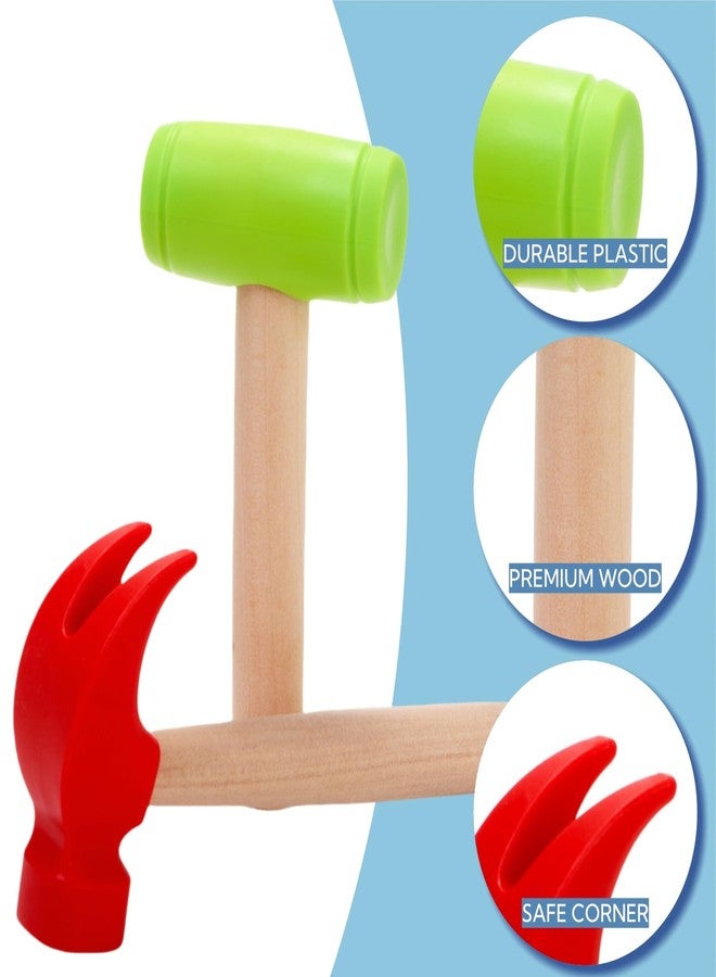 Nagpew 10 Pack Kids Hammer Toy, Wooden Small Simulation Maintenance Tools, Pretend Play Educational Toys for Teens Girls Boys School Games Supplies - Image 3